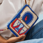 Ink&Alloy Leila Seed Bead Clutch With Strap - Sardines - Image 5