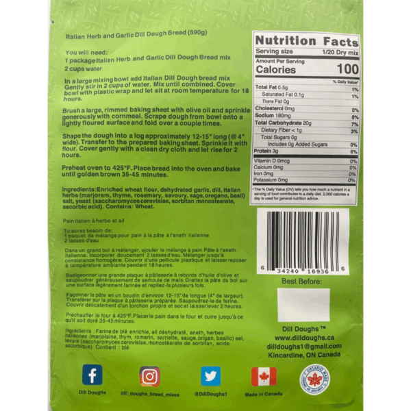 Dill Doughs Bread Mix - Italian Bread with Herbs and Garlic - Image 2