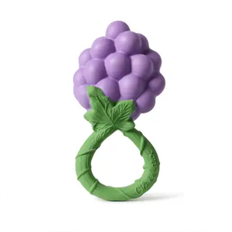 Oli&Carol 2 in 1 Teether and Rattle Toy - Grape