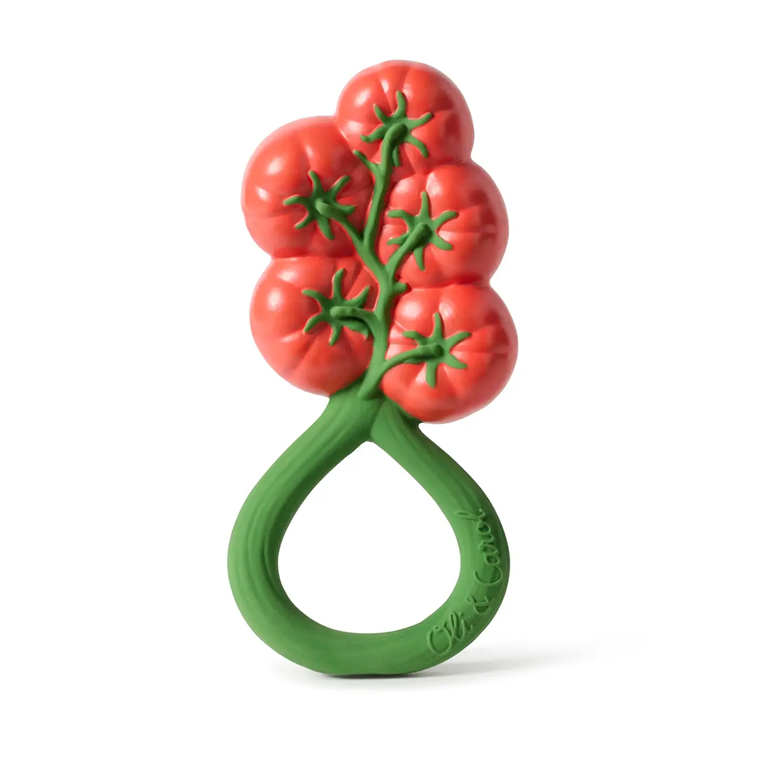 Oli&Carol 2 in 1 Teether and Rattle - Tomato