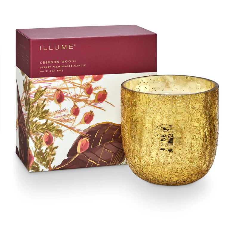 Illume Crackle Candle Large - Crimson Woods