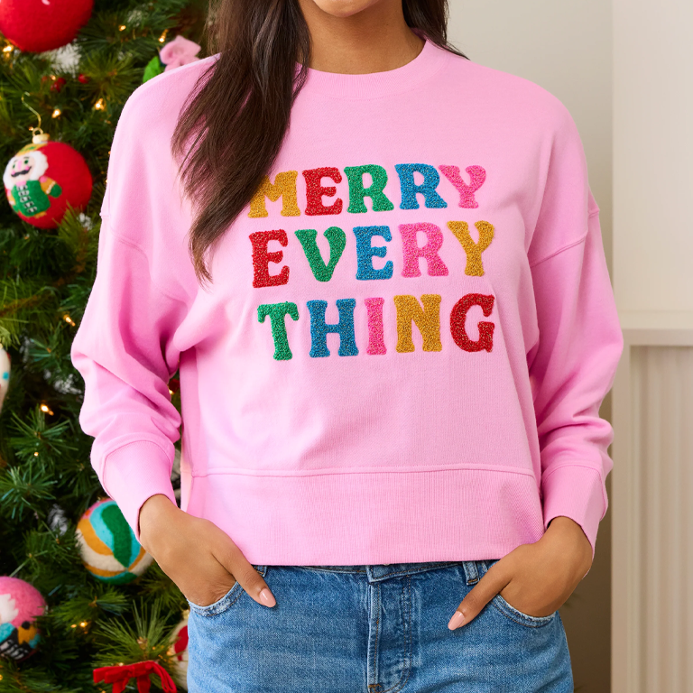 Shiraleah Sweatshirt - Merry Everything Pinkimage