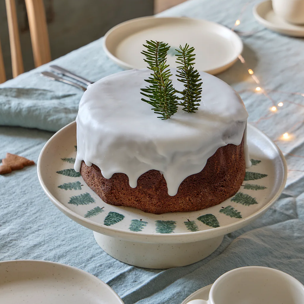 Casafina Pacifica Footed Cake Plate - Christmas Treeimage