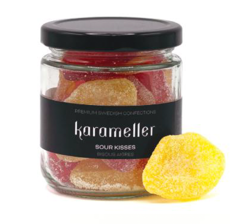 Karameller Swedish Candy Jar 200g - Sour Kisses