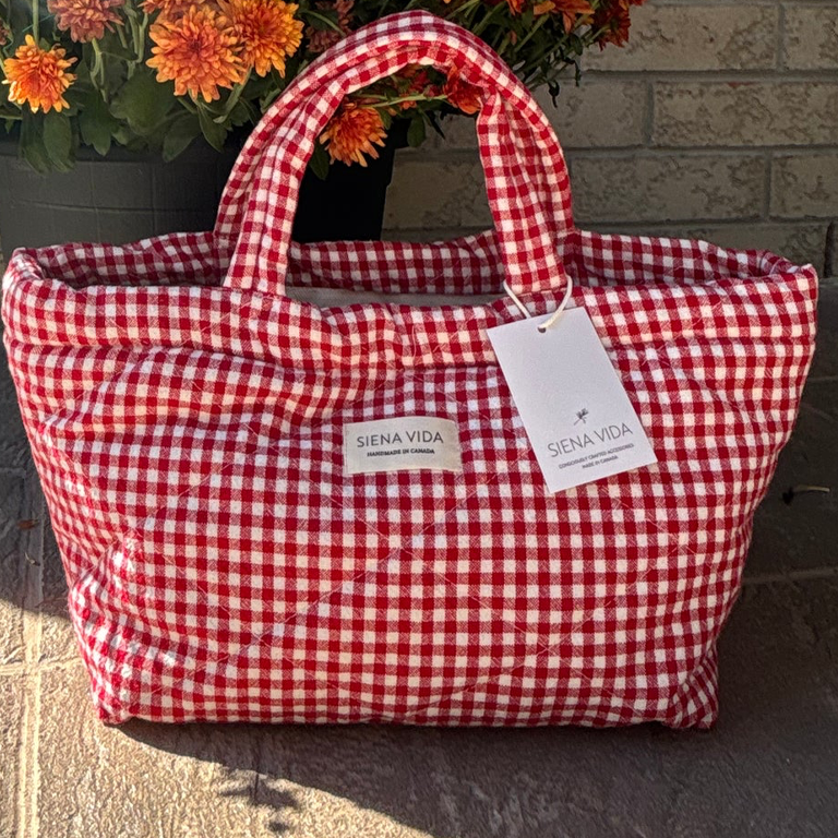 Siena Vida Tote Bag Small - Red Gingham