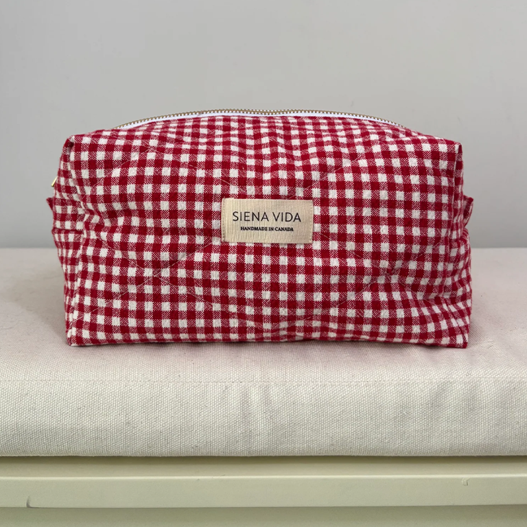 Siena Vida Self Care Pouch Large - Red Gingham