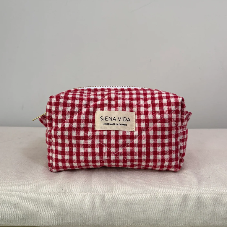 Siena Vida Self Care Pouch Small - Red Gingham