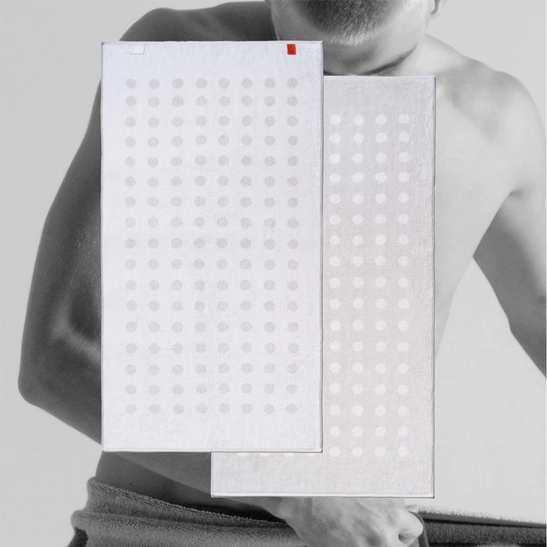 Typical Bath Towel - Polka Dot Ceramic Clay and Workshop White