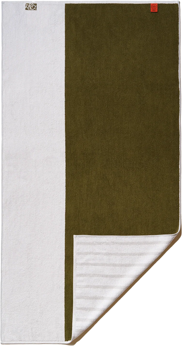 Typical Bath Towel - Two Tone Ceramic Clay and Moss Green - Image 3