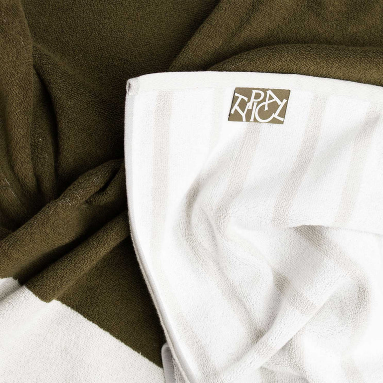 Typical Bath Towel - Two Tone Ceramic Clay and Moss Green - Image 4