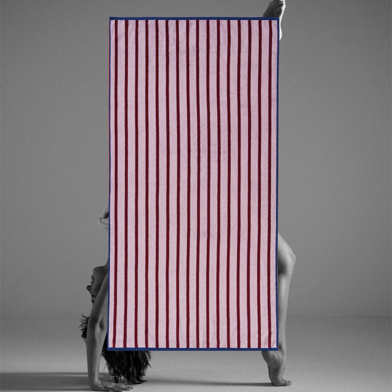 Typical Bath Towel - Two Tone Lilac and Studio Navy - Image 2