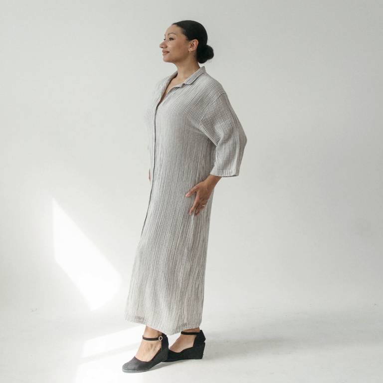 Pokoloko Crinkle Shirt Dress - Striped - Image 2