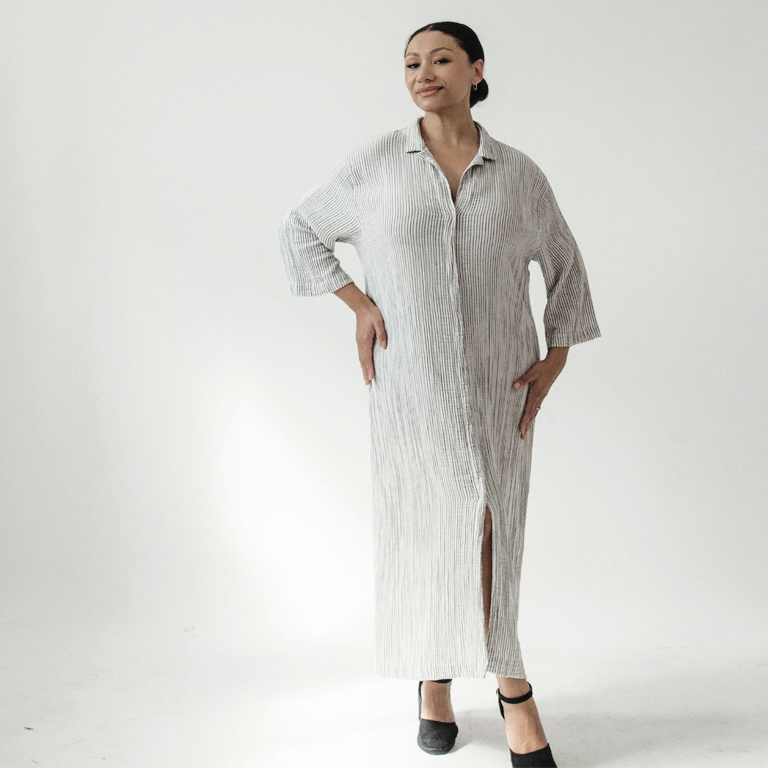 Pokoloko Crinkle Shirt Dress - Striped