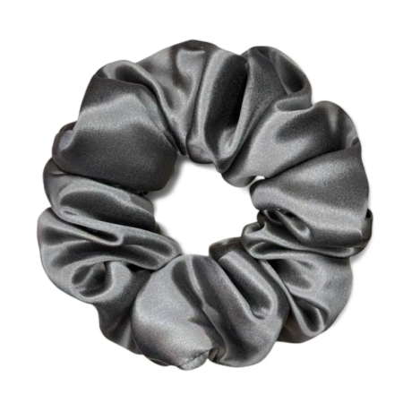 HoneyLux Silk Scrunchie - Ash Dark Grey