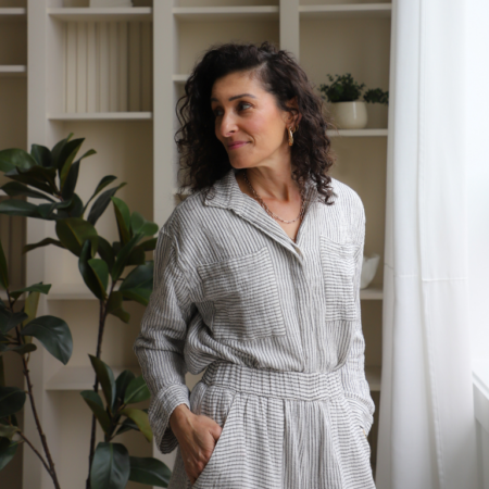 Pokoloko Crinkle Pocket Shirt with Buttons - Striped