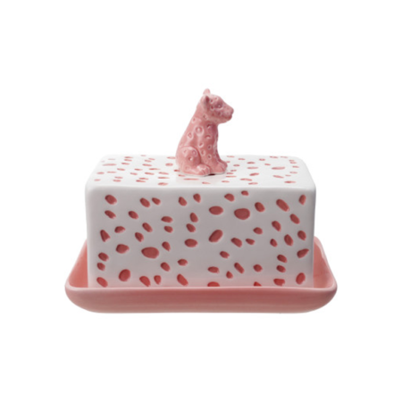 Hazel Mazel Butter Dish - Animal Print Pink
