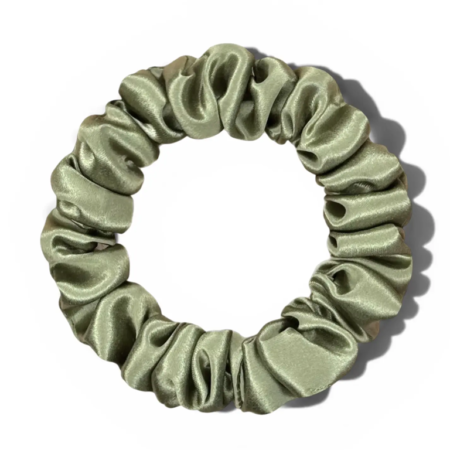 HoneyLux Silk Mini Scrunchie - Olive