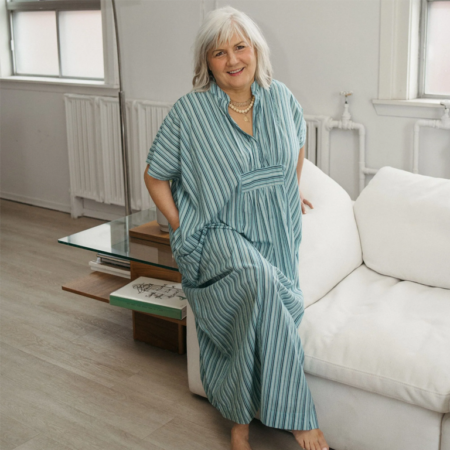 Pokoloko Sol Kaftan - Turquoise Stripe
