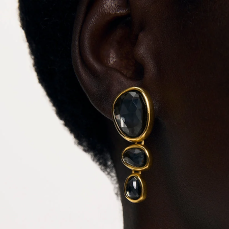 Dean Davidson Cala Statement Earrings - Iridescent Hematite