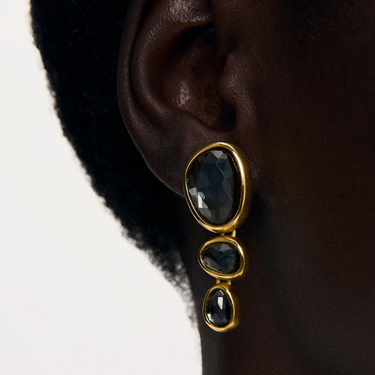 Dean Davidson Cala Statement Earrings - Iridescent Hematite