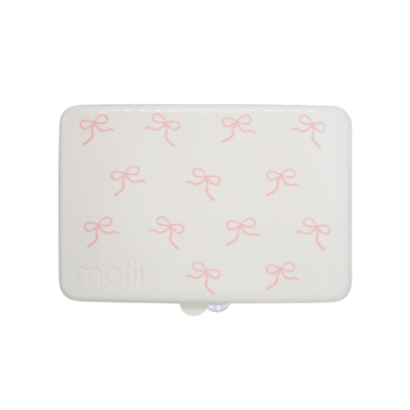 Melii Snackle Box 12 Compartments - Ivory with Bows